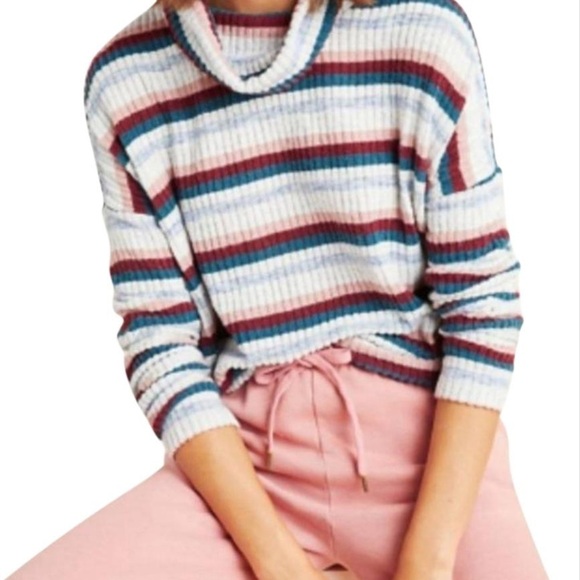 Anthropologie Saturday Sunday Striped Turtleneck Multicolor Sweater - Picture 2 of 7